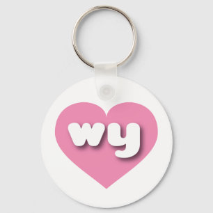 Porte-clés Coeur rose du Wyoming - J'aime pourquoi
