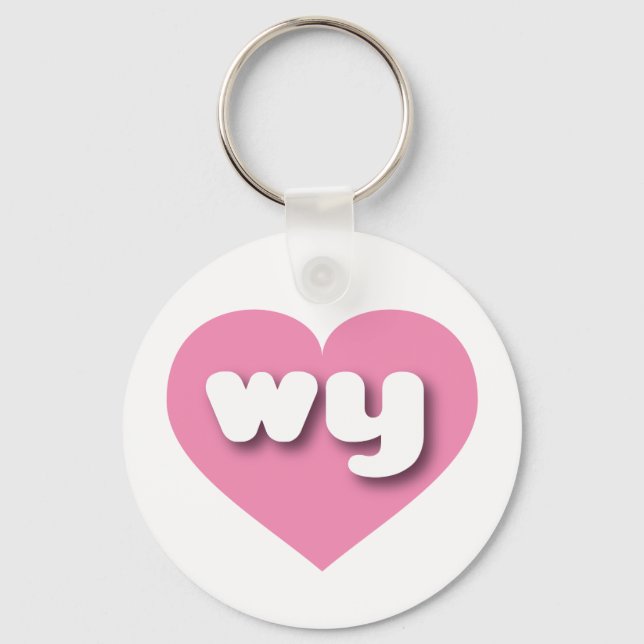 Porte-clés Coeur rose du Wyoming - J'aime pourquoi (Recto)