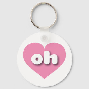 Porte-clés Coeur rose Ohio - J'aime oh
