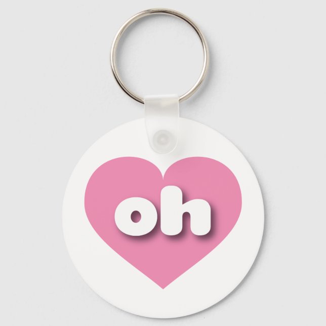 Porte-clés Coeur rose Ohio - J'aime oh (Recto)