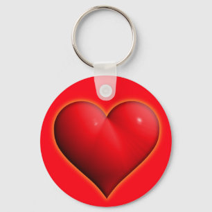 Porte-clés Coeur rouge 3-D brillant