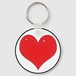 Porte-clés Coeur rouge brillant
