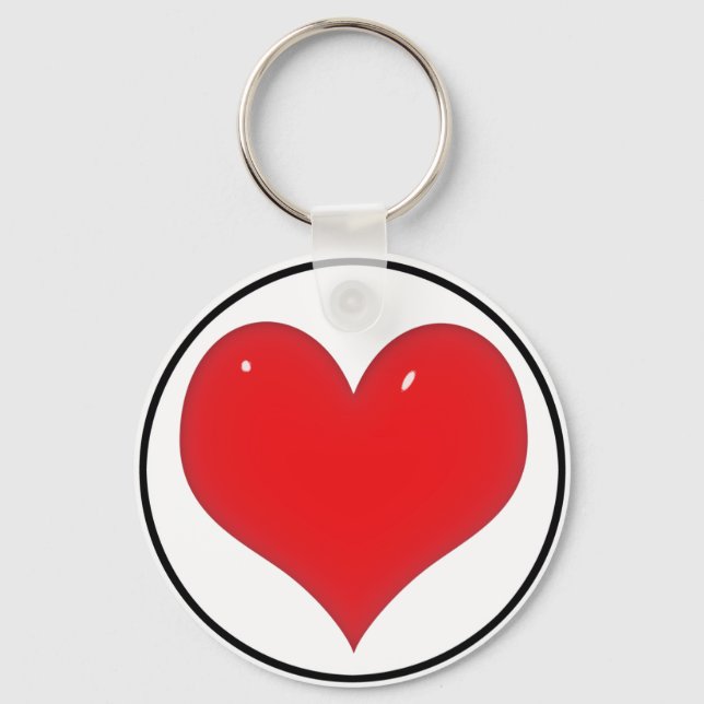Porte-clés Coeur rouge brillant (Recto)