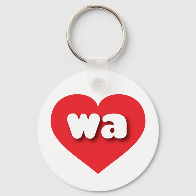 Porte-clés Coeur rouge de Washington - J'aime wa (Recto)