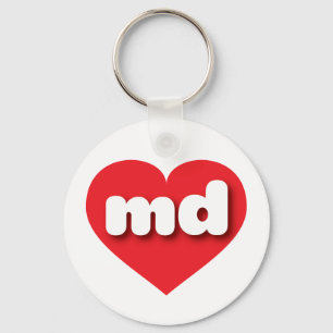 Porte-clés Coeur rouge du Maryland - J'aime md