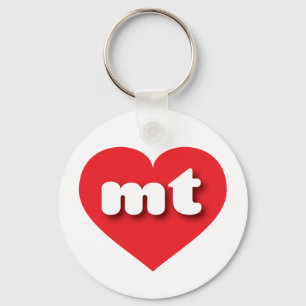 Porte-clés Coeur rouge du Montana - J'aime mt