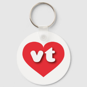 Porte-clés Coeur rouge du Vermont - J'aime vt