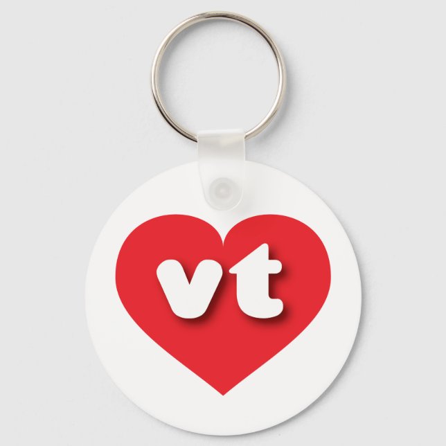 Porte-clés Coeur rouge du Vermont - J'aime vt (Recto)