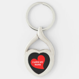 PORTE-CLÉS COEUR ROUGE TRENDY J'AIME MA VALENTINE ROMANTIQUE