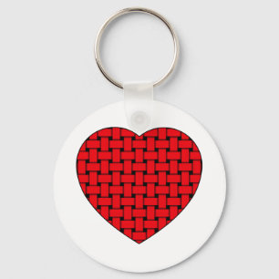 Porte-clés Coeur rouge tressé
