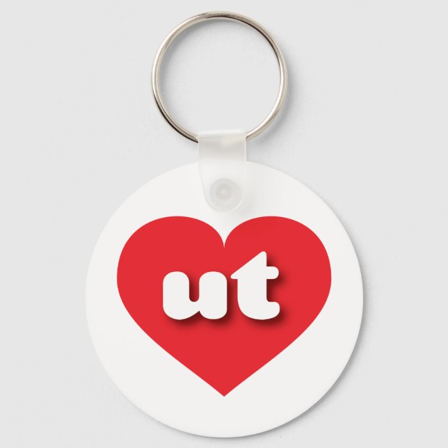 Porte-clés Coeur rouge Utah - J'aime ut (Recto)