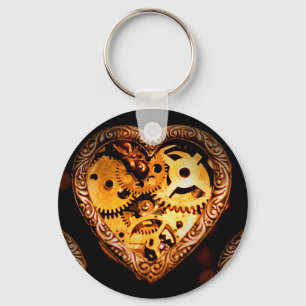 Porte-clés coeur steampunk