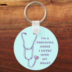 Porte-clés Coeur stéthoscope Infirmière périnatale
