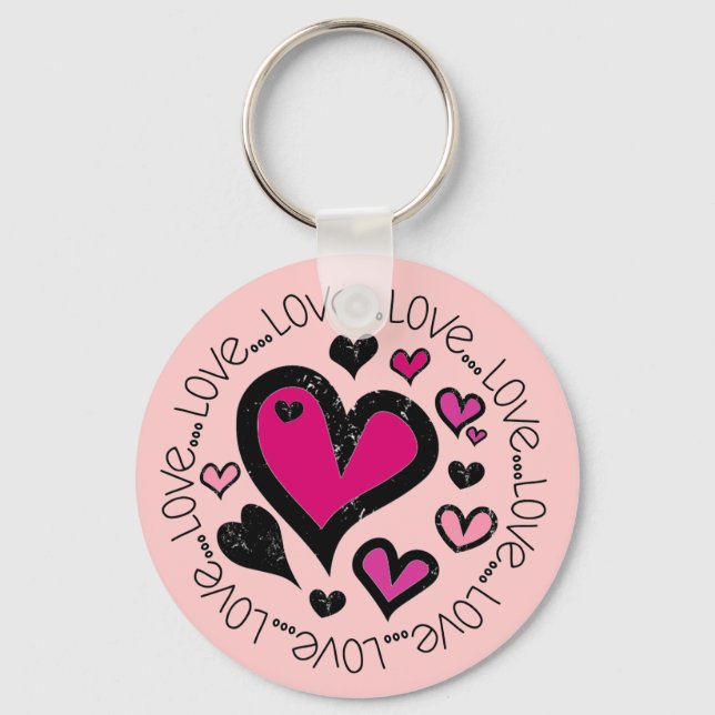 Porte-clés Coeurs Amour Amour Amour (Recto)