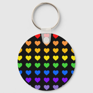 Porte-clés Coeurs arc-en-ciel