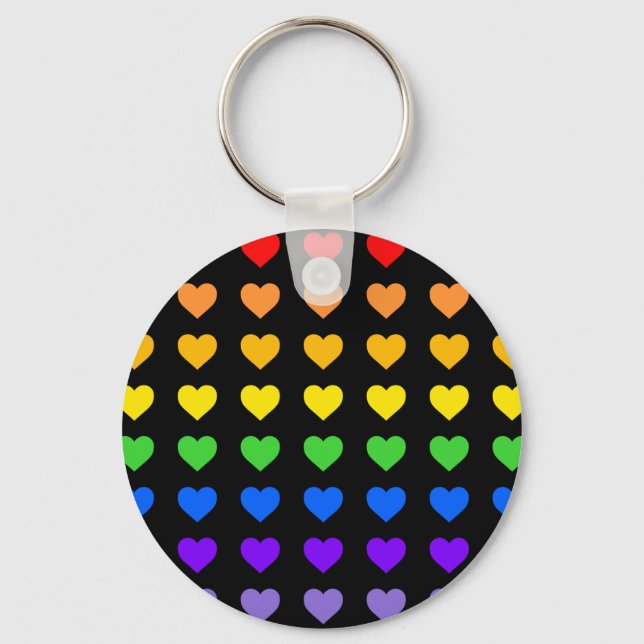 Porte-clés Coeurs arc-en-ciel (Recto)
