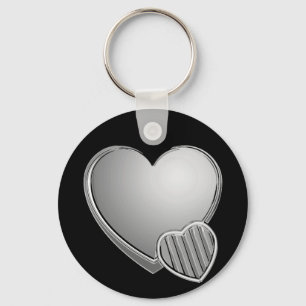 Porte-clés Coeurs Chrome