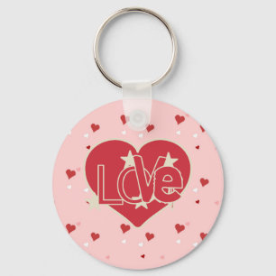 Porte-clés Coeurs d'amour et étoiles