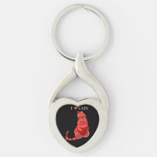 Porte-clés Coeurs de chat porte - clé métallique tordu