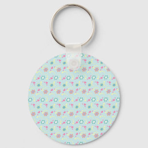 Porte-clés Coeurs de fleur + votre nom