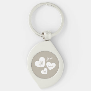 Porte-clés Coeurs de la mère personnalisée Whisper Beige