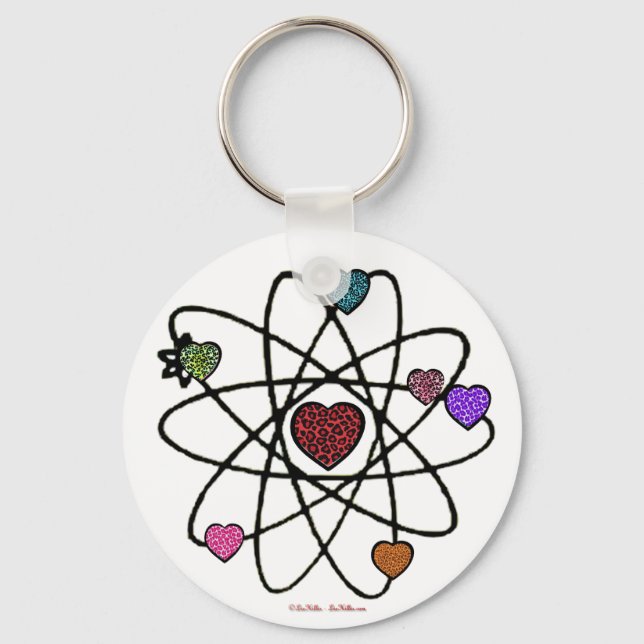 Porte-clés Coeurs Empreintes de léopard de Valentine atomique (Recto)