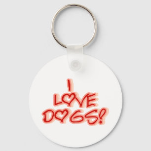Porte-clés Coeurs I Love Chiens Tshirts et cadeaux