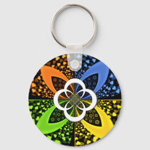 Porte-clés Coeurs Iridescente Polka sans soudure Point Art Ab