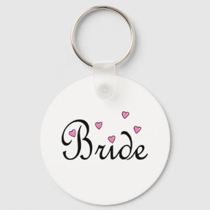 Porte-clés Coeurs roses de jeune mariée
