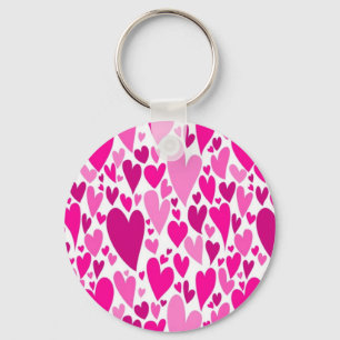 Porte-clés Coeurs roses super et romantiques Saint-Valentin