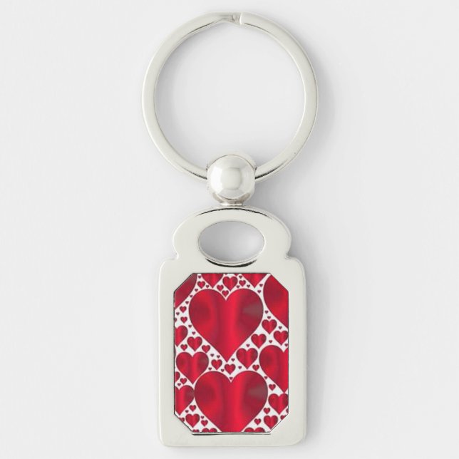 PORTE-CLÉS COEURS ROUGES POUR LA JOURNÉE DE VALENTINE (Devant)