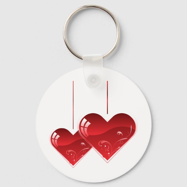 Porte-clés Coeurs sur une chaîne (Recto)