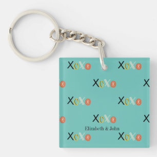 Porte-clés Cœurs "XOXO" Cool de la Saint-Valentin Vert menthe