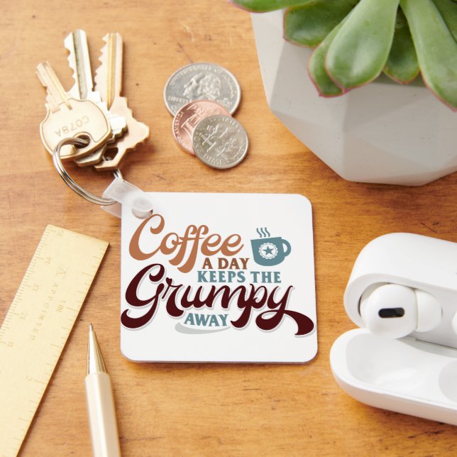 Porte-clés Coffee a Day for Coffee Lover Gift  (Bureau)