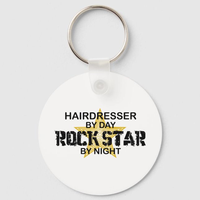 Porte-clés Coiffeur Rock Star par nuit (Recto)