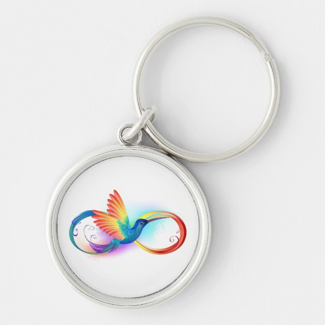 Porte-clés Colibri arc-en-ciel avec symbole Infinity (Devant)