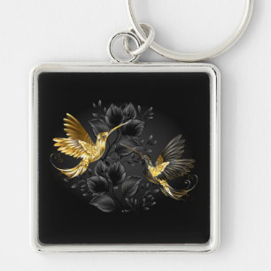 Porte-clés Colibri noir et or