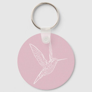 Porte-clés Colibri rose et blanc