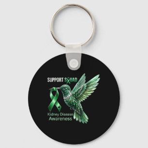 Porte-clés Colibri Ruban Vert Soutien Maladie Rénale