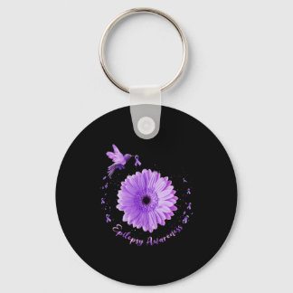 Porte-clés Colibri Tournesol Violet Ribbon Epilepepsie Aware