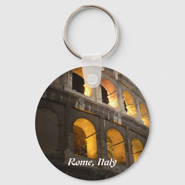 Porte-clés Colisée Rome Italie la nuit (Recto)