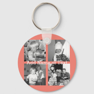 Porte-clés Collage de photo d'Instagram avec 4 images -