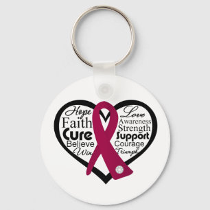 Porte-clés Collage de ruban de coeur de drépanocytose