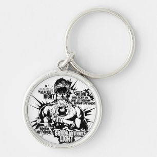 Porte-clés Collage de texte de la lanterne verte