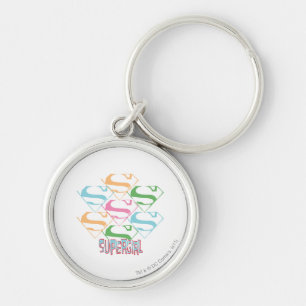 Porte-clés Collage du logo de Supergirl Pastel