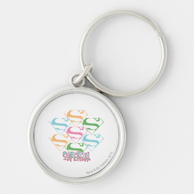 Porte-clés Collage du logo de Supergirl Pastel (Devant)