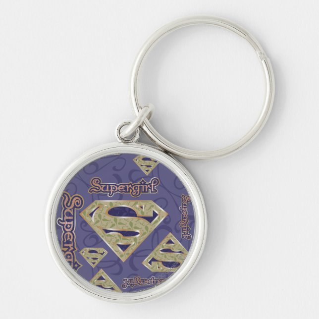 Porte-clés Collage du logo super girl Fancy (Devant)
