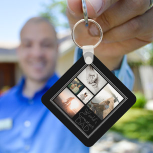 Porte-clés Collage photo de la plus grande famille de papa du