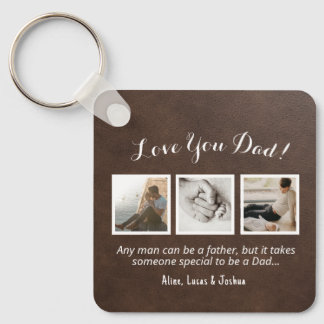 ★ Porte-clés collage photo Papa je t'aime 