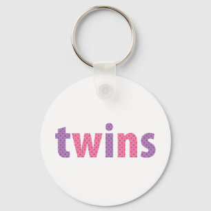 Porte-clés COLLECTION de JUMEAUX - filles {violette + rose}